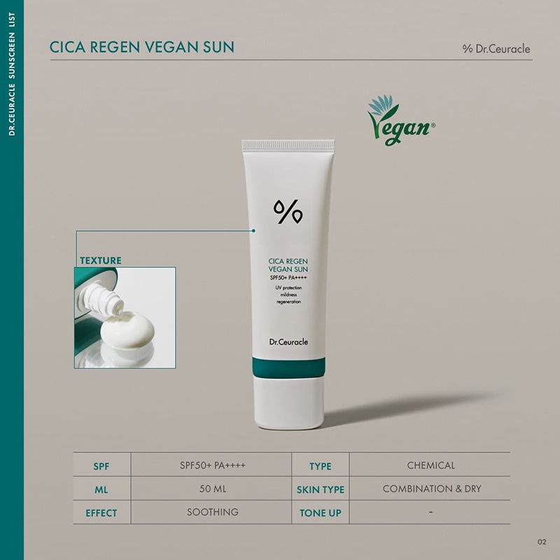 Dr.Ceuracle - Cica Regen Vegan Sun SPF50+ PA++++ 50ml