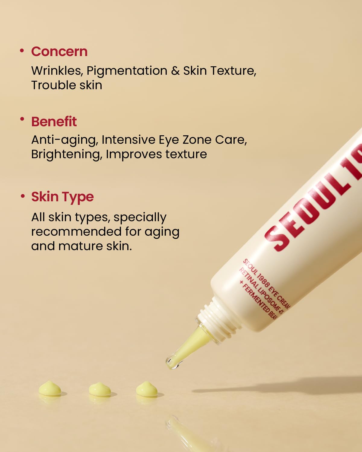 K-Secret Seoul 1988 Eye Cream: Retinal Liposome 4% + Fermented Bean 30ml