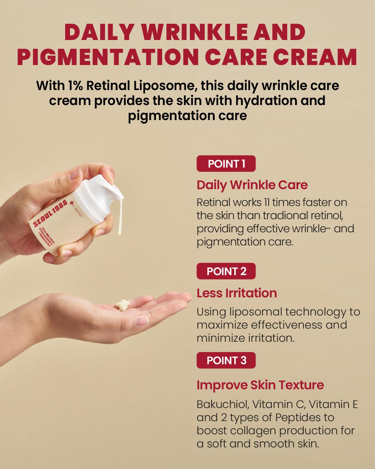 K-Secret Seoul 1988 Cream: Retinal Liposome 1% + Fermented Rice 50ml