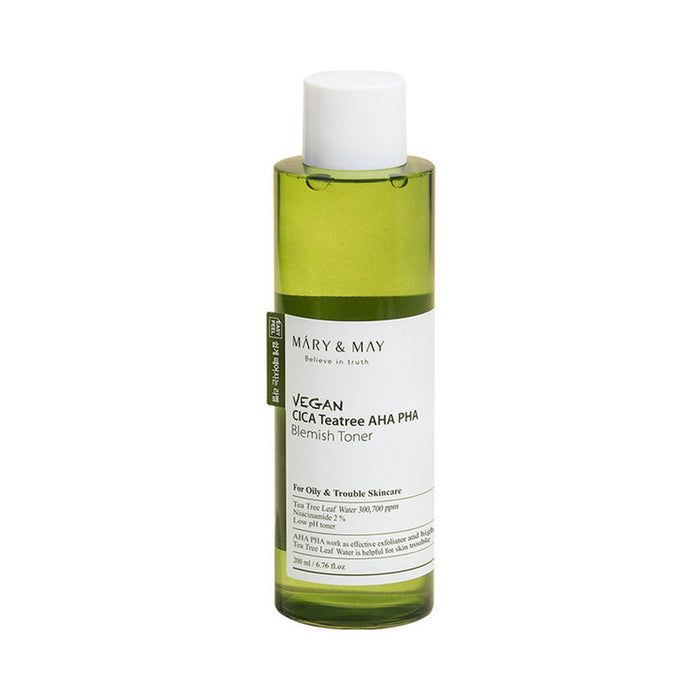 Mary & May - Vegan CICA Tea Tree AHA PHA Blemish Toner 200ml