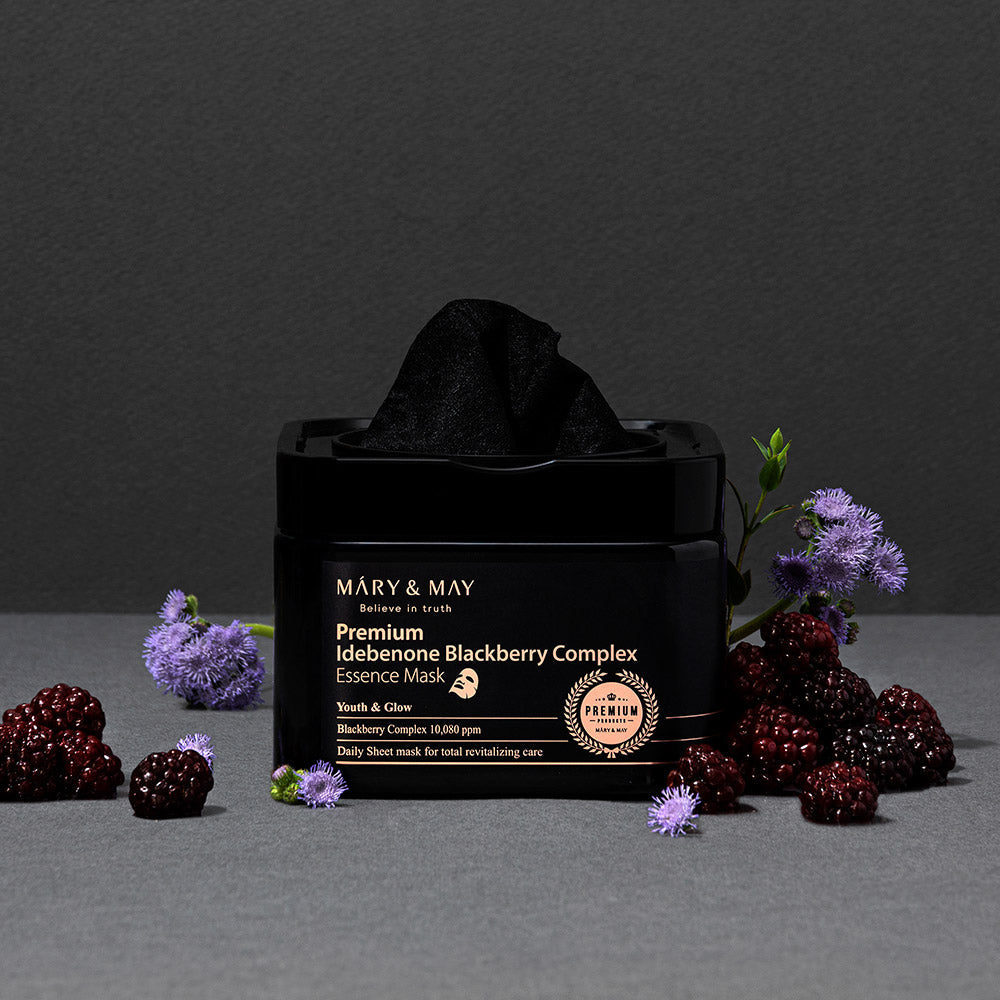 Mary & May - Premium Idebenon Blackberry Complex Essence Mask 20EA