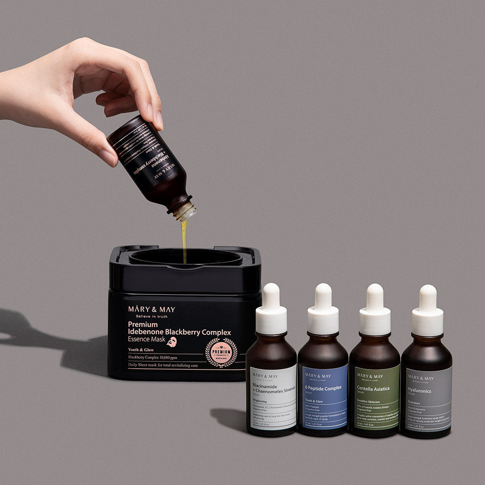 Mary & May - Premium Idebenon Blackberry Complex Essence Mask 20EA