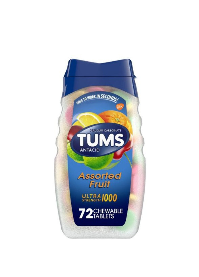 Tums Antacid Chewable Tablets Assorted Fruit 72 each