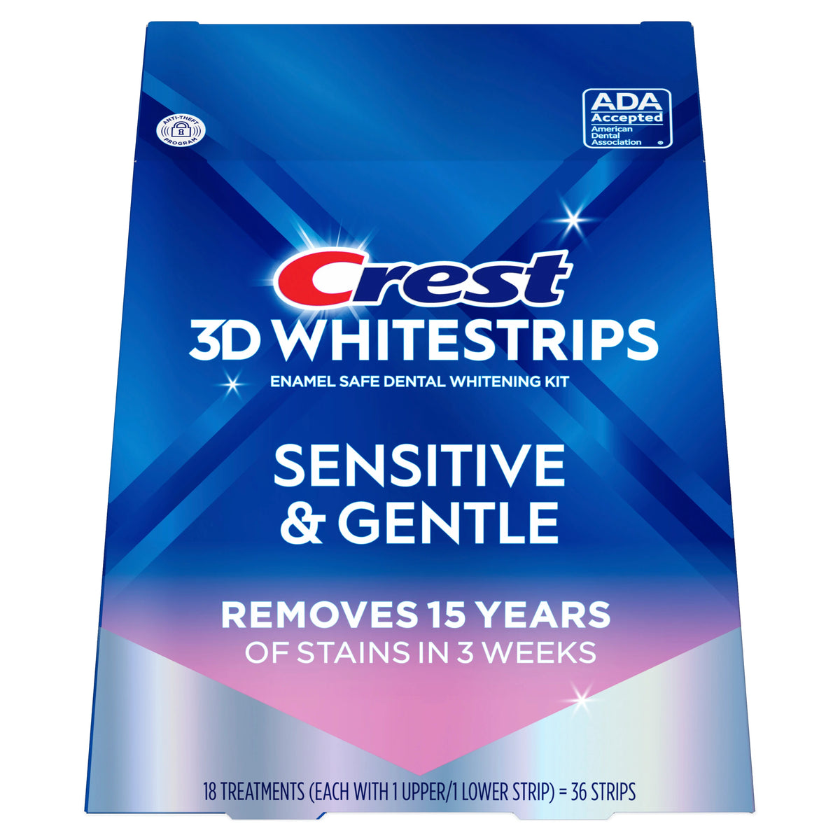 Crest - 3D Whitestrips Sensitive & Gentle Whitening Kit - 18 Treatments