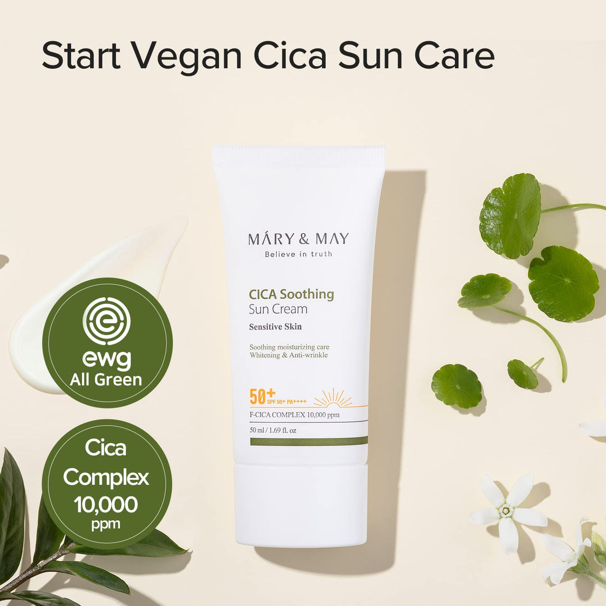 Mary & May - CICA Soothing Sun Cream SPF50+ PA++++ 50ml
