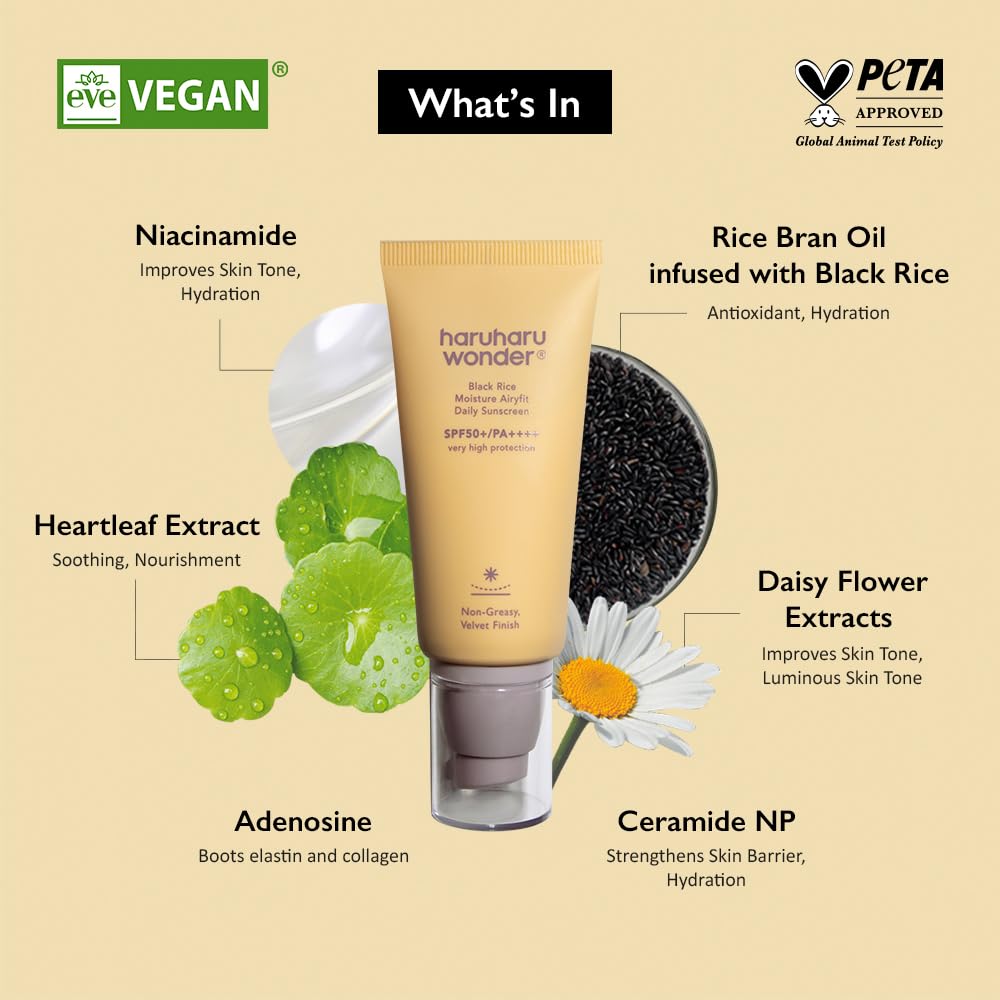 Haruharu Wonder - Black Rice Moisture Airyfit Daily Sunscreen SPF50+/Pa++++ 50ml