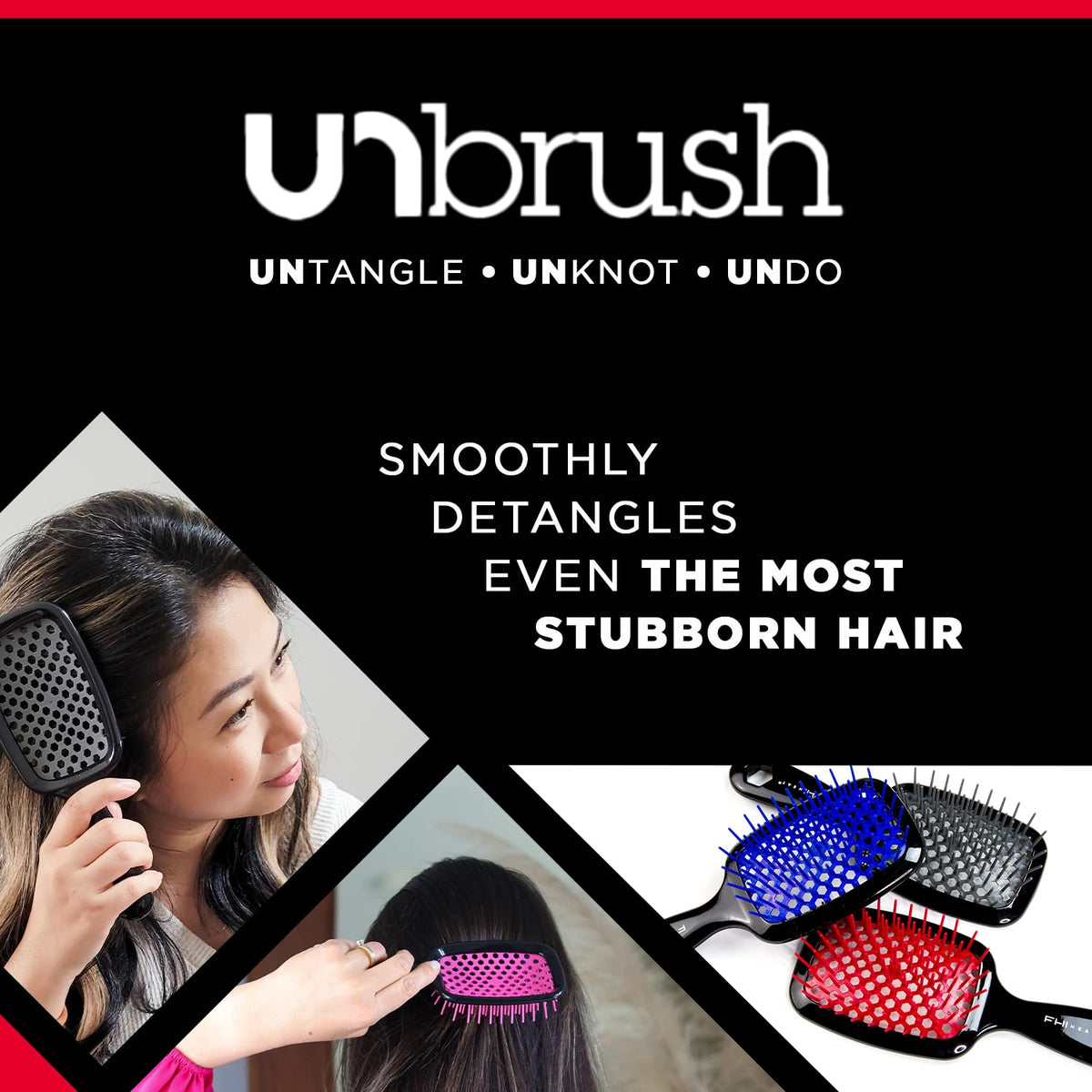 UNbrush - Detangling Hair Brush - Rose Quartz