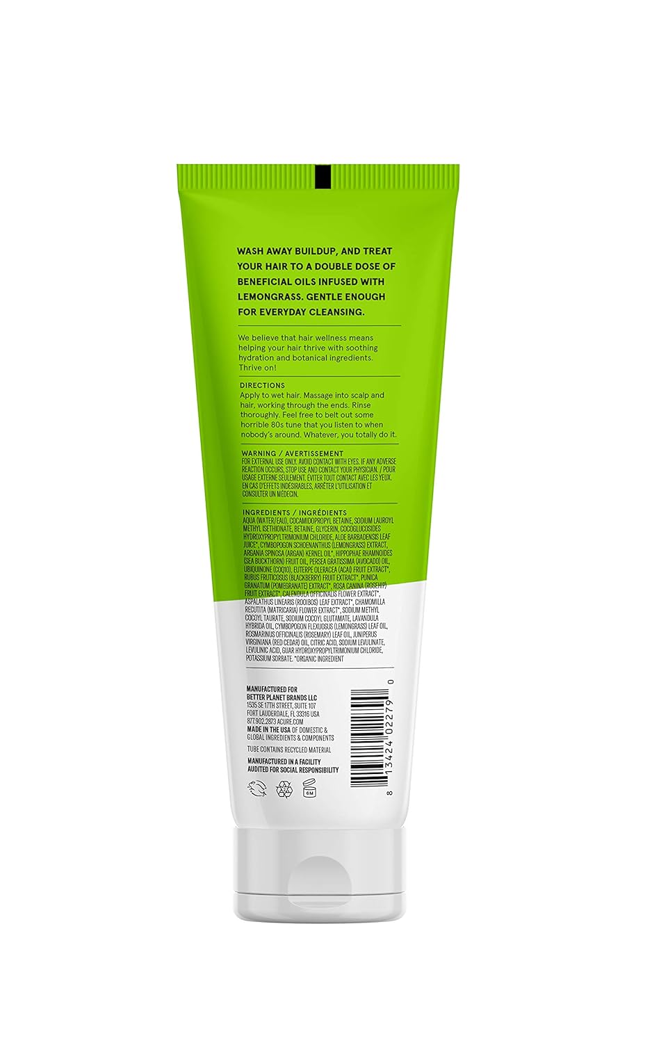 Acure - Curiously Clarifying Shampoo Lemongrass & Argan 236ml