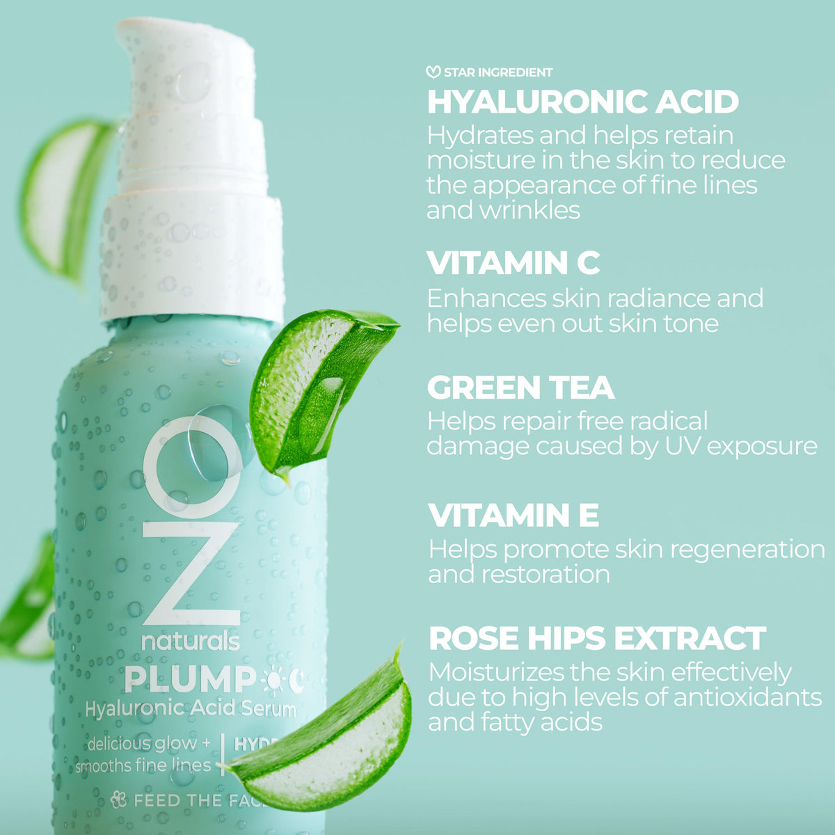 OZ Naturals - Plump Hyaluronic Acid Serum 30ml