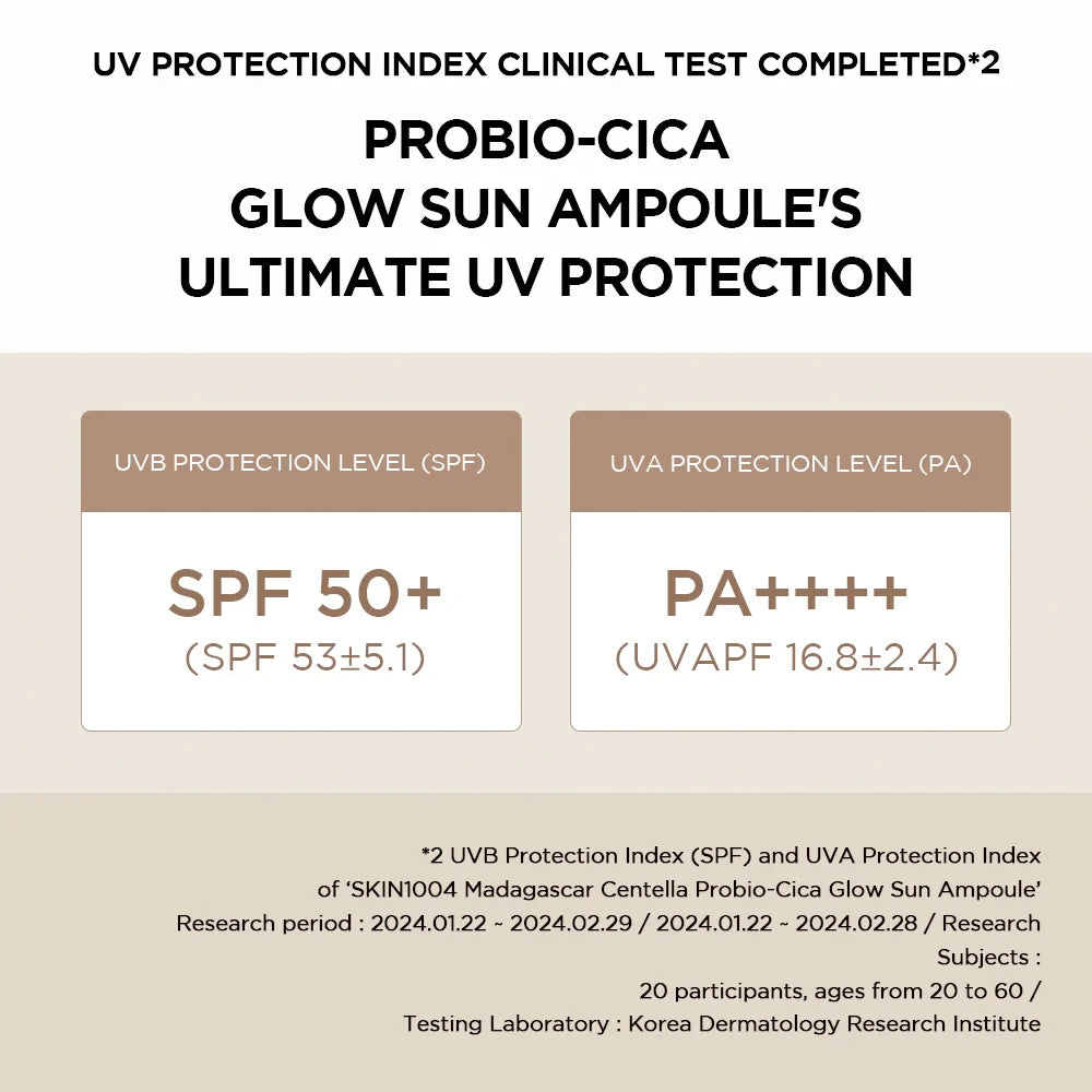 Skin1004 - Madagascar Centella Probio-cica Glow Sun Ampoule SPF 50+ PA++++ 50ml