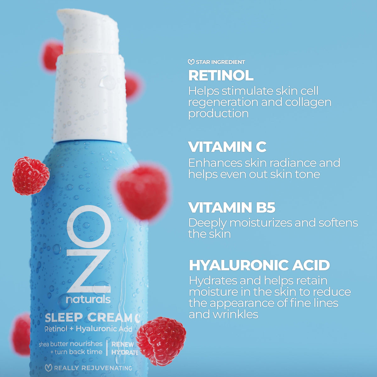 OZ Naturals - Sleep Cream Retinol + Hyaluronic Acid 89ml