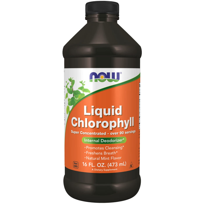 NOW Liquid Chorophyll Internal Deodorizer - Mint Flavour 473ml