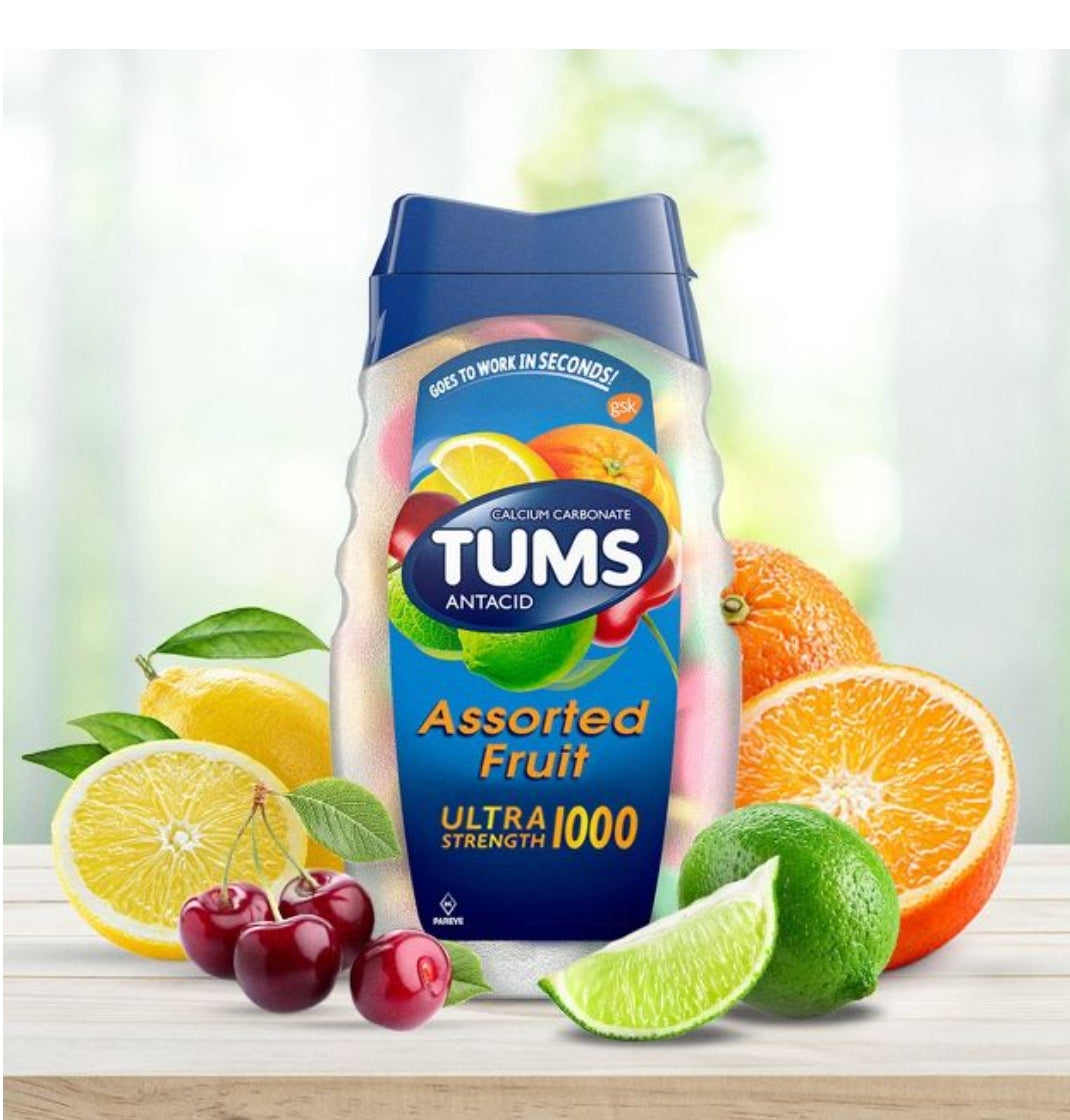 Tums Antacid Chewable Tablets Assorted Fruit 72 each